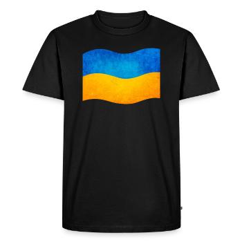 The flag of ukraine, ukrainian flag - T-shirt Premium bio Homme - noir - Devant - Nico (187cm)