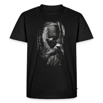 Portrait d’un guerrier viking - T-shirt Premium bio Homme - noir - Devant - Nico (187cm)