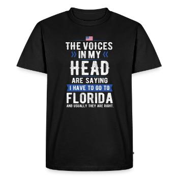LES VOIX DANS MA TÊTE CADEAU FLORIDE USA - T-shirt Premium bio Homme - noir - Devant - Nico (187cm)