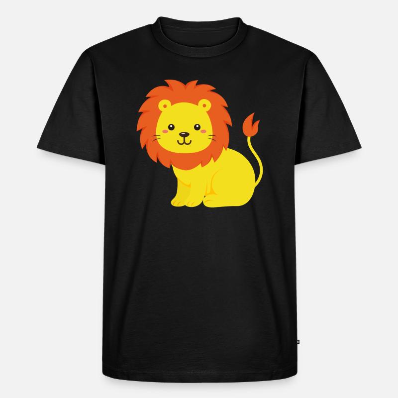 Löwe - Männer Premium Bio T-Shirt - Schwarz