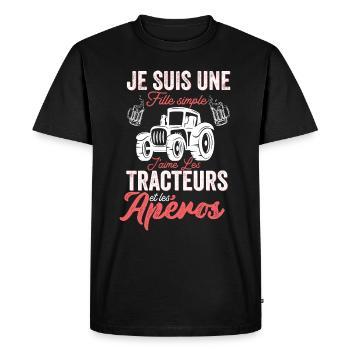 Agriculteur Tracteur Cadeau Agriculture Fermier - T-shirt Premium bio Homme - noir - Devant - Nico (187cm)