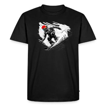 Snowboarder Descente Pente - T-shirt Premium bio Homme - noir - Devant - Nico (187cm)