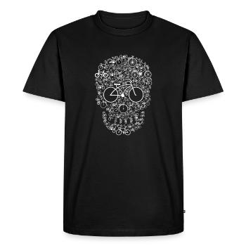 Bicycle Skull - Männer Premium Bio T-Shirt - Schwarz - Vorne - Nico (187cm)