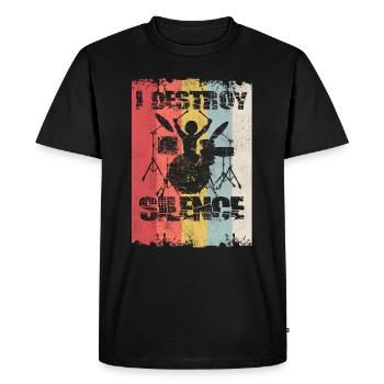 Je détruis le silence - T-shirt Premium bio Homme - noir - Devant - Nico (187cm)