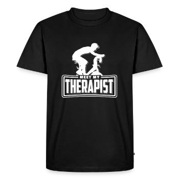 Spin Bike T-Shirt Gift Cyclisme en salle - T-shirt Premium bio Homme - noir - Devant - Nico (187cm)