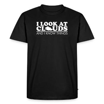 Cloud Watching T-Shirt Gift Meteorologist Clouds - Men's Premium Organic T-Shirt - black - Front - Nico (187cm)