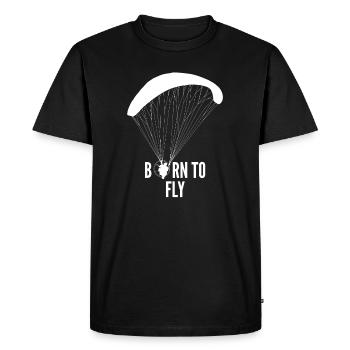 Born To Fly paramotor gift - Men's Premium Organic T-Shirt - black - Front - Nico (187cm)