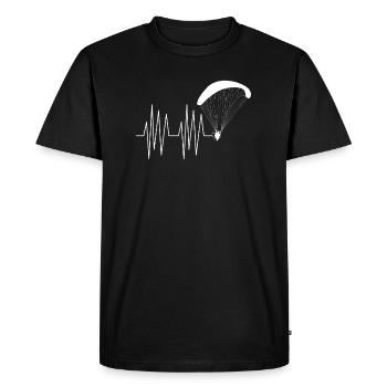 Heartbeat heart line heart rate paramotor - Men's Premium Organic T-Shirt - black - Front - Nico (187cm)
