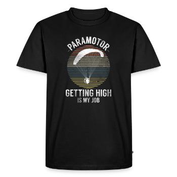 Paramotor Getting High Is My Job paramotor - Men's Premium Organic T-Shirt - black - Front - Nico (187cm)
