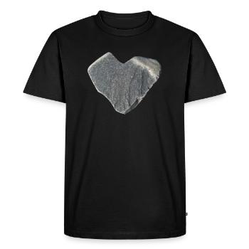 Cadeau de collectionneur de pierres coeur de pierre - T-shirt Premium bio Homme - noir - Devant - Nico (187cm)