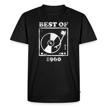 T-shirt Best of 1960 vinyl records player - T-shirt Premium bio Homme - noir - Devant - Nico (187cm)