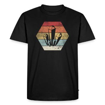 Géologue de cristal rétro vintage - T-shirt Premium bio Homme - noir - Devant - Nico (187cm)