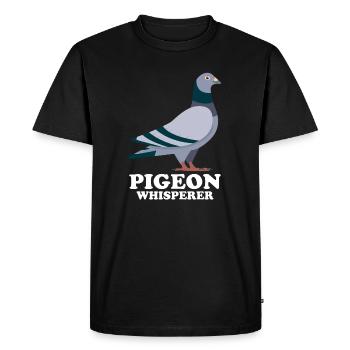 Pigeon Whisperer cadeau murmure pigeons - T-shirt Premium bio Homme - noir - Devant - Nico (187cm)