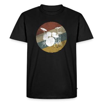 Batteur de batteur rétro vintage - T-shirt Premium bio Homme - noir - Devant - Nico (187cm)