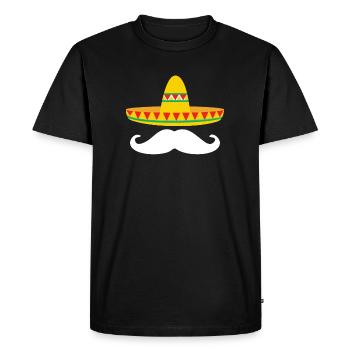 Siesta Fiesta Mexico hat sombrero schnauzer - Men's Premium Organic T-Shirt - black - Front - Nico (187cm)