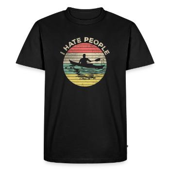 I Hate People Canoe Kayak Driver T-Shirt - Men's Premium Organic T-Shirt - black - Front - Nico (187cm)