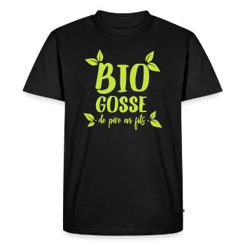 Bio gosse humour beau gosse écologie nature - T-shirt Premium bio Homme - noir - Devant - Nico (187cm)