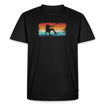 Chemise de wakeboard vintage rétro Wakeboarder - T-shirt Premium bio Homme - noir - Devant - Nico (187cm)