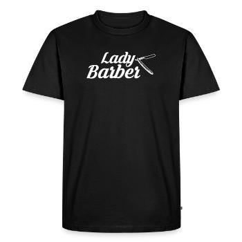 Lady Barber T-Shirt Gift Barber Team - T-shirt Premium bio Homme - noir - Devant - Nico (187cm)