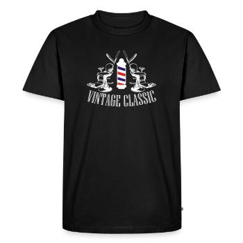 T-shirt Vintage Classic Barber Team - T-shirt Premium bio Homme - noir - Devant - Nico (187cm)