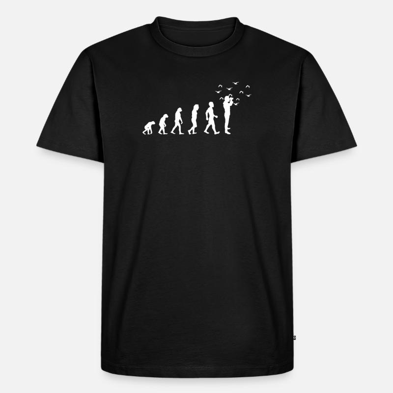 Evolution Vogelbeobachter Vogel Nerd - Männer Premium Bio T-Shirt - Schwarz