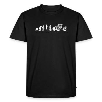 Evolution Tractor Agricultural Machinery Mechanic - Men's Premium Organic T-Shirt - black - Front - Nico (187cm)
