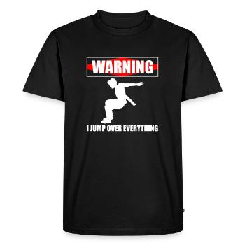 Warning I Jump Over Everything Parkour Runner - Men's Premium Organic T-Shirt - black - Front - Nico (187cm)