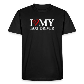 I Love My Taxi Driver chauffeur de taxi - T-shirt Premium bio Homme - noir - Devant - Nico (187cm)