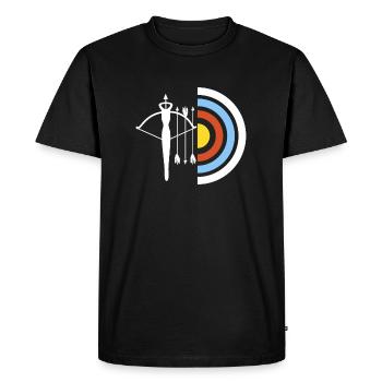 Arbalète Sagittaire Cadeau - T-shirt Premium bio Homme - noir - Devant - Nico (187cm)