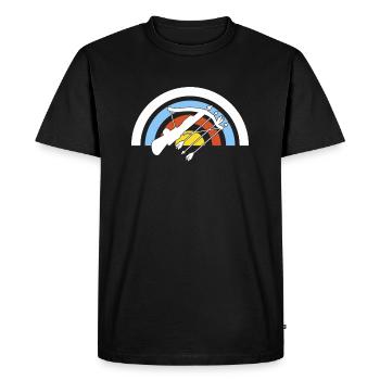 Arbalète Sagittaire Cadeau - T-shirt Premium bio Homme - noir - Devant - Nico (187cm)