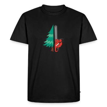 Chainsaw Gift Chainsaw Forest Tree - Men's Premium Organic T-Shirt - black - Front - Nico (187cm)