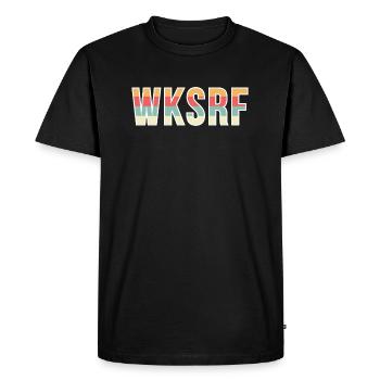 Vintage Retro Wakeboarder T-Shirt Wakboard WKSRF - T-shirt Premium bio Homme - noir - Devant - Nico (187cm)