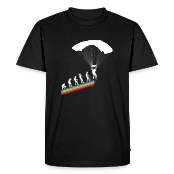 Evolution Vintage Retro Skydiver Skydiver Skydiving - Men's Premium Organic T-Shirt - black - Front - Nico (187cm)