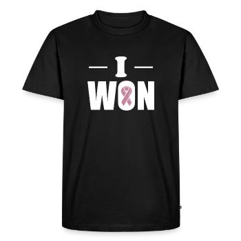 I Won Gift Cancer World Cancer Day - Men's Premium Organic T-Shirt - black - Front - Nico (187cm)