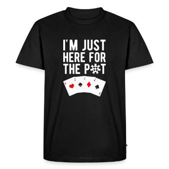 I'm Just Here For The Pot Gift Poker Player - Men's Premium Organic T-Shirt - black - Front - Nico (187cm)