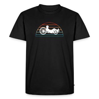 Recumbent Gift Shirt - Men's Premium Organic T-Shirt - black - Front - Nico (187cm)