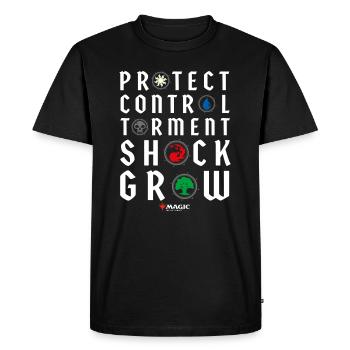 Magic: The Gathering Mots-Clés Avec Symboles - T-shirt Premium bio Homme - noir - Devant - Nico (187cm)