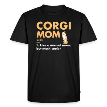 Chien Corgi Maman Définition - T-shirt Premium bio Homme - noir - Devant - Nico (187cm)