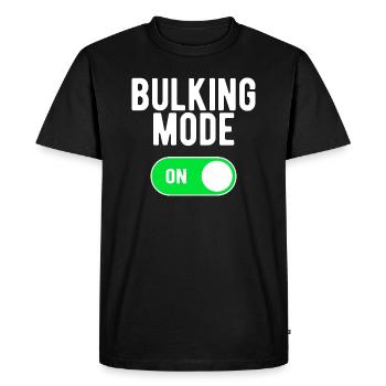 Bulking Mode ON Gym Bodybuilding Weights Workout - Men's Premium Organic T-Shirt - black - Front - Nico (187cm)