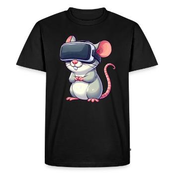 VR Gaming Rat and Mouse - Men's Premium Organic T-Shirt - black - Front - Nico (187cm)