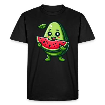 Avocado Melon Tropical Fruit Fruity Summer - Men's Premium Organic T-Shirt - black - Front - Nico (187cm)