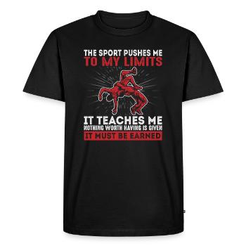 Wrestling Wretler Sport Coach - Men's Premium Organic T-Shirt - black - Front - Nico (187cm)