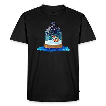 Christmas snow globe with fox - Men's Premium Organic T-Shirt - black - Front - Nico (187cm)