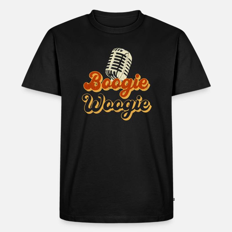 Boogie Woogie Vintage Mikrofon Geschenk - Männer Premium Bio T-Shirt - Schwarz