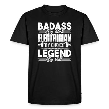 Électricien électricien par choix - T-shirt Premium bio Homme - noir - Devant - Nico (187cm)