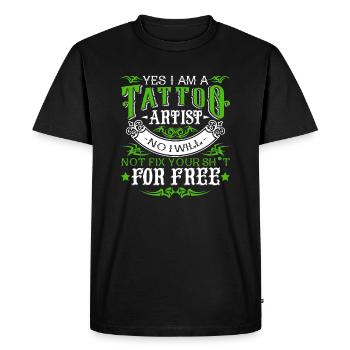 Tatoueur Je suis un tatoueur - T-shirt Premium bio Homme - noir - Devant - Nico (187cm)