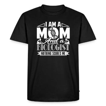 Biologiste Je suis une maman et un biologiste - T-shirt Premium bio Homme - noir - Devant - Nico (187cm)