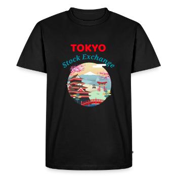 Bourse de Tokyo - Bourse, Négociation - T-shirt Premium bio Homme - noir - Devant - Nico (187cm)