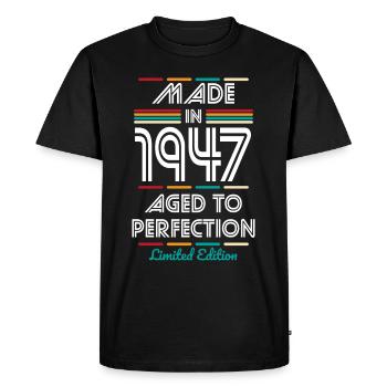 75th Birthday - Made in 1947 - Men's Premium Organic T-Shirt - black - Front - Nico (187cm)