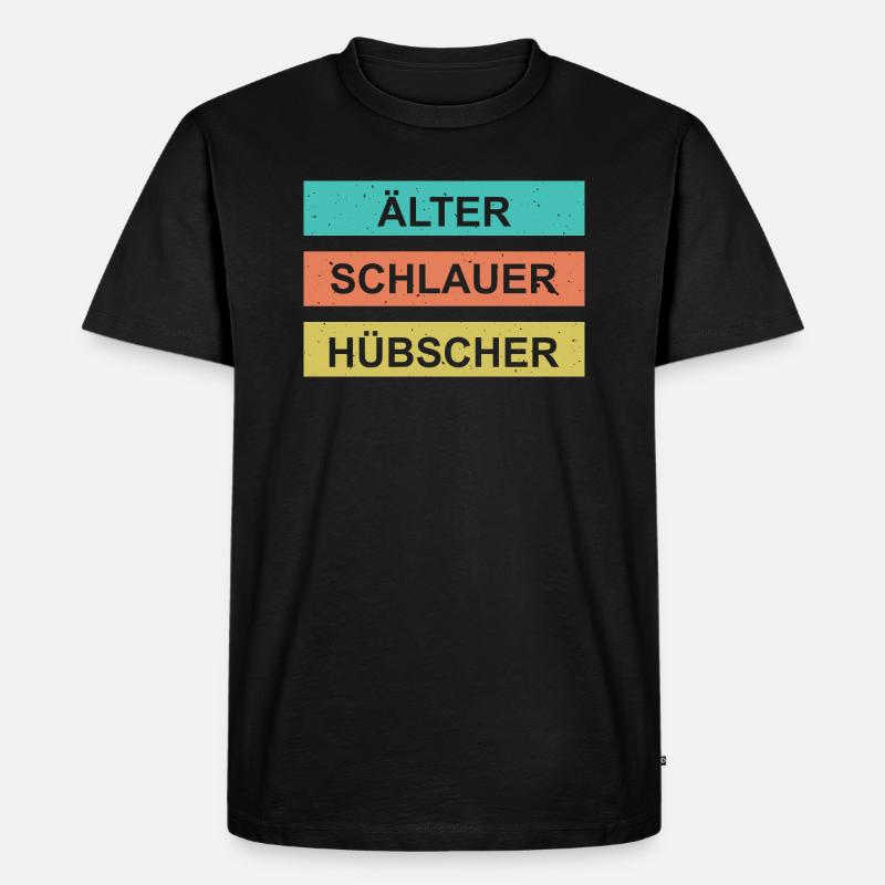 Älter schlauer hübscher - Männer Premium Bio T-Shirt - Schwarz
